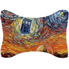 Tardis Starry Night Doctor Who Van Gogh Parody Seat Head Rest Cushion by Modalart