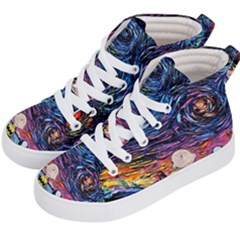 Cartoon Dog Vincent Van Gogh s Starry Night Parody Kids  Hi-top Skate Sneakers by Modalart