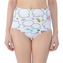 Set Chalk Out Chitchat Scribble Classic High-waist Bikini Bottoms by Pakjumat