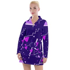 Memphis Pattern Geometric Abstract Women s Long Sleeve Casual Dress by Pakjumat