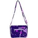 Purple Blue Geometric Pattern Shoulder Bag with Back Zipper View3