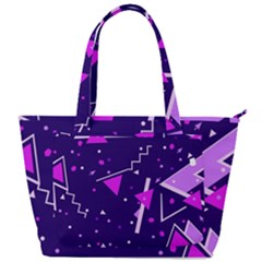 Purple Blue Geometric Pattern Back Pocket Shoulder Bag  by Pakjumat