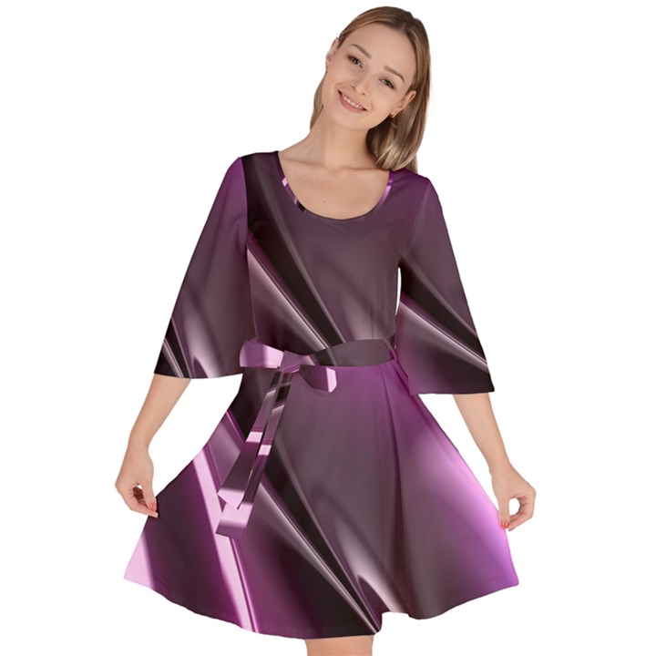 Fractal Mathematics Abstract Velour Kimono Dress