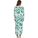 Leaves Foliage Green Wallpaper Long Sleeve Longline Maxi Dress View4