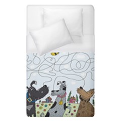 Dog Puzzle Maze Bee Butterfly Duvet Cover (single Size)