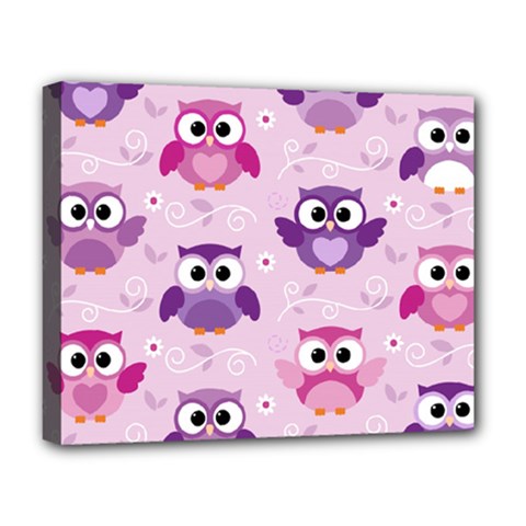 Seamless Cute Colourfull Owl Kids Pattern Deluxe Canvas 20  X 16  (stretched)