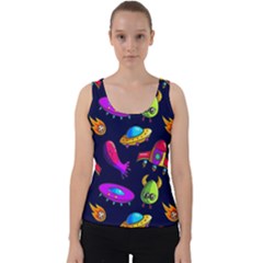 Space Pattern Velvet Tank Top