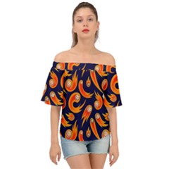 Space Patterns Pattern Off Shoulder Short Sleeve Top