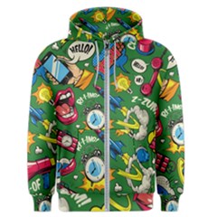 Pop Art Colorful Seamless Pattern Men s Zipper Hoodie