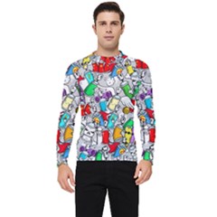 Graffity Characters Seamless Pattern Art Men s Long Sleeve Rash Guard