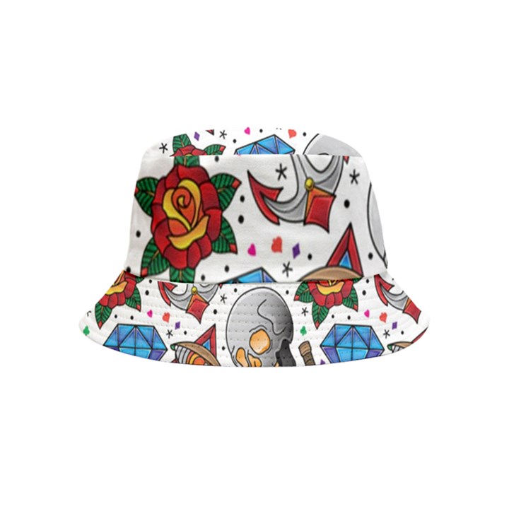 Full Color Flash Tattoo Patterns Inside Out Bucket Hat (Kids)