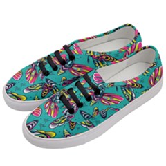 Vintage Colorful Insects Seamless Pattern Women s Classic Low Top Sneakers by Bedest