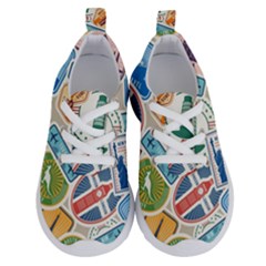 Travel Pattern Immigration Stamps Stickers With Historical Cultural Objects Travelling Visa Immigran Running Shoes