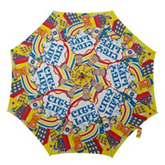 Colorful City Life Horizontal Seamless Pattern Urban City Hook Handle Umbrellas (medium)