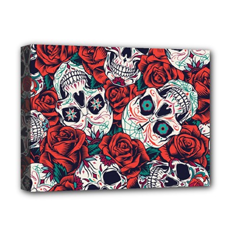 Vintage Day Dead Seamless Pattern Deluxe Canvas 16  X 12  (stretched) 