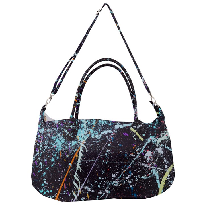 Abstract Colorful Texture Removable Strap Handbag