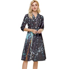 Abstract Colorful Texture Classy Knee Length Dress