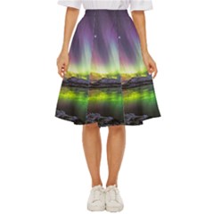 Aurora Borealis Polar Northern Lights Natural Phenomenon North Night Mountains Classic Short Skirt by Pakjumat