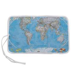 Blue White And Green World Map National Geographic Pen Storage Case (s) by Pakjumat