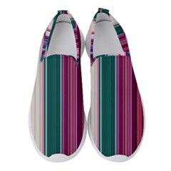 Vertical Line Color Lines Texture Women s Slip On Sneakers by Pakjumat