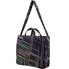 False Prismatic Black Background Square Shoulder Tote Bag by Pakjumat