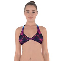 Synthwave City Retrowave Wave Halter Neck Bikini Top