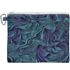 Abstract Blue Wave Texture Patten Canvas Cosmetic Bag (xxxl) by Pakjumat