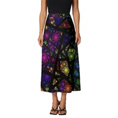 Stained Glass Crystal Art Classic Midi Chiffon Skirt by Pakjumat