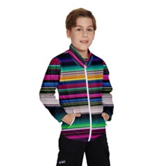 Horizontal Lines Colorful Kids  Windbreaker by Pakjumat