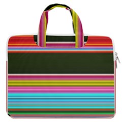 Horizontal Line Colorful Macbook Pro 13  Double Pocket Laptop Bag by Pakjumat