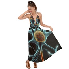 Organism Neon Science Backless Maxi Beach Dress by Pakjumat
