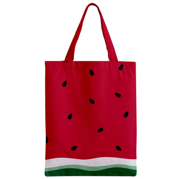 Minimalist Summer Watermelon Wallpaper Zipper Classic Tote Bag