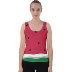 Minimalist Summer Watermelon Wallpaper Velvet Tank Top by Pakjumat