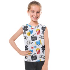 Cinema Icons Pattern Seamless Signs Symbols Collection Icon Kids  Mesh Tank Top