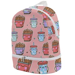 Cute Kawaii Food Seamless Pattern Zip Bottom Backpack by Pakjumat