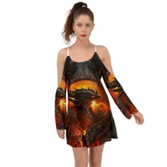 Dragon Fire Fantasy Art Boho Dress