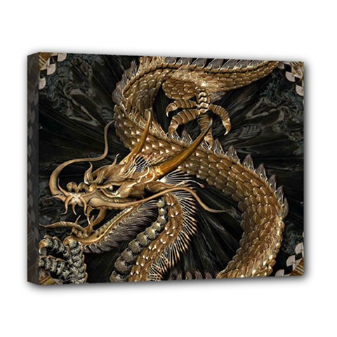 Fantasy Dragon Pentagram Deluxe Canvas 20  X 16  (stretched)