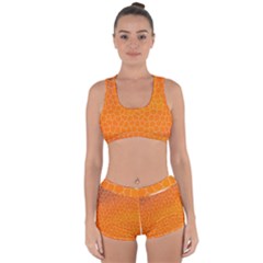 Orange Mosaic Structure Background Racerback Boyleg Bikini Set by Hannah976