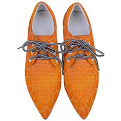 Orange Mosaic Structure Background Pointed Oxford Shoes by Hannah976