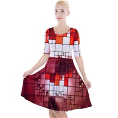 Pattern Structure Light Patterns Quarter Sleeve A-line Dress by Hannah976
