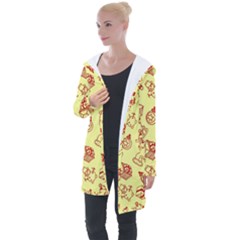 Bw Christmas Icons   Longline Hooded Cardigan by ConteMonfrey