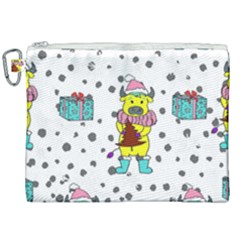 Little Bull Wishes You A Merry Christmas  Canvas Cosmetic Bag (xxl)