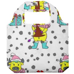 Little Bull Wishes You A Merry Christmas  Foldable Grocery Recycle Bag