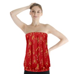 Holy Night - Christmas Symbols  Strapless Top by ConteMonfrey