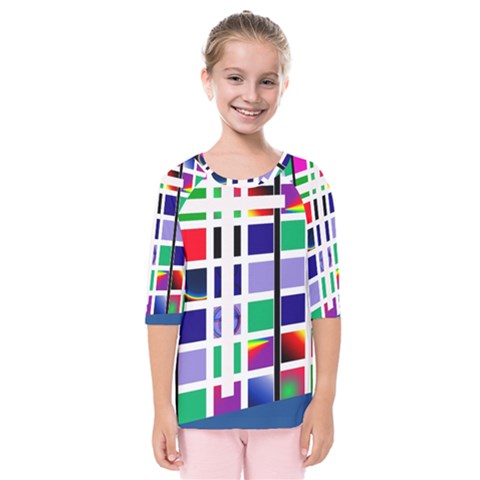 Color Graffiti Pattern Geometric Kids  Quarter Sleeve Raglan T-shirt by Hannah976