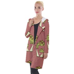 Cactus Pattern Background Texture Hooded Pocket Cardigan by Hannah976
