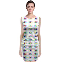 Dots Color Rows Columns Background Sleeveless Velvet Midi Dress by Hannah976