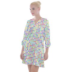 Dots Color Rows Columns Background Open Neck Shift Dress by Hannah976