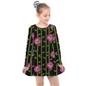 Rose Abstract Rose Garden Kids  Long Sleeve Dress View1