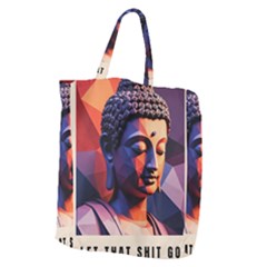 Let That Shit Go Buddha Low Poly (6) Giant Grocery Tote by 1xmerch